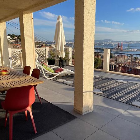 Superbe Terrasse Avec Vue Panoramique Sur La Mer Marseilles Exterior foto