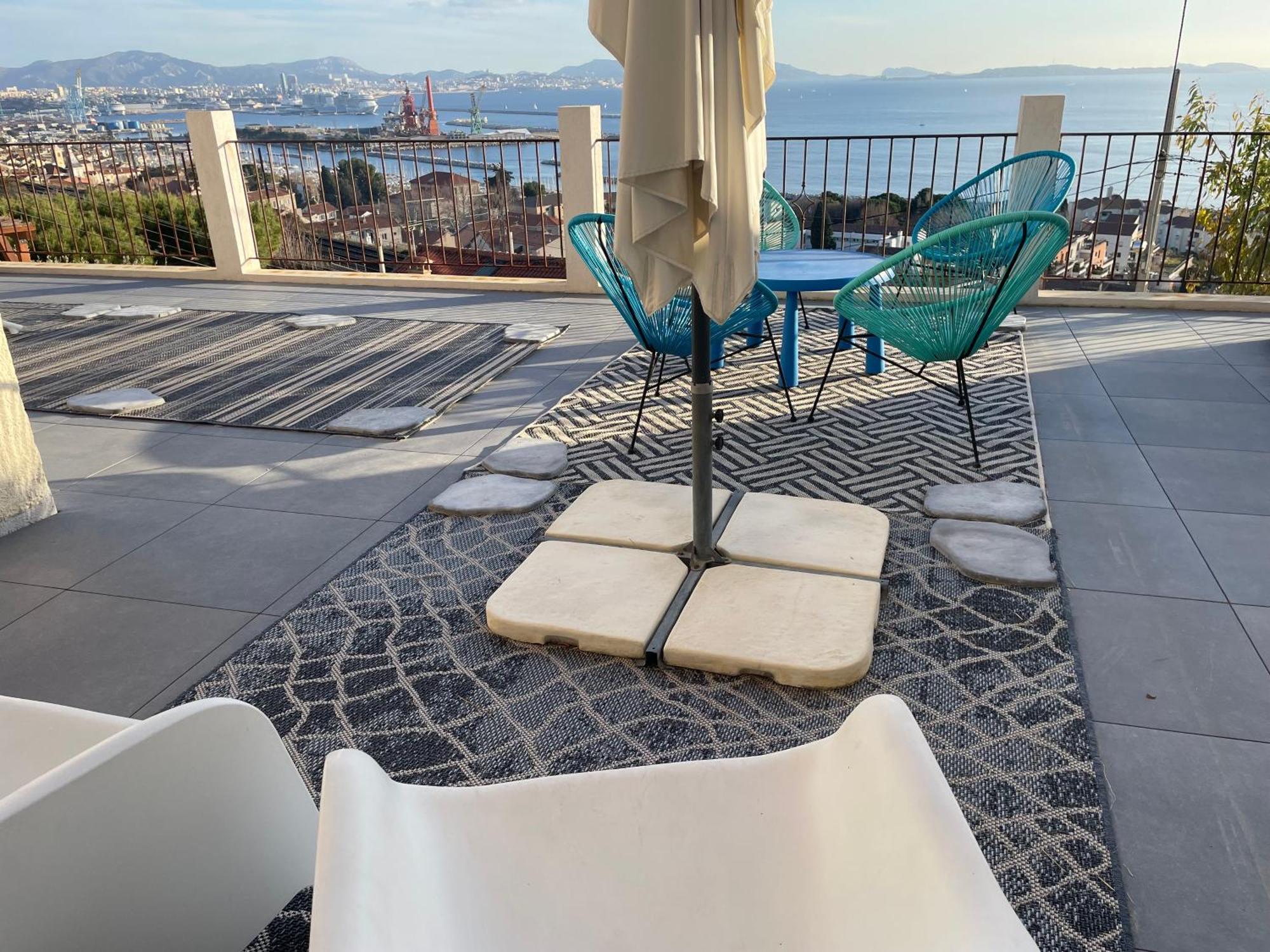 Superbe Terrasse Avec Vue Panoramique Sur La Mer Marseilles Exterior foto