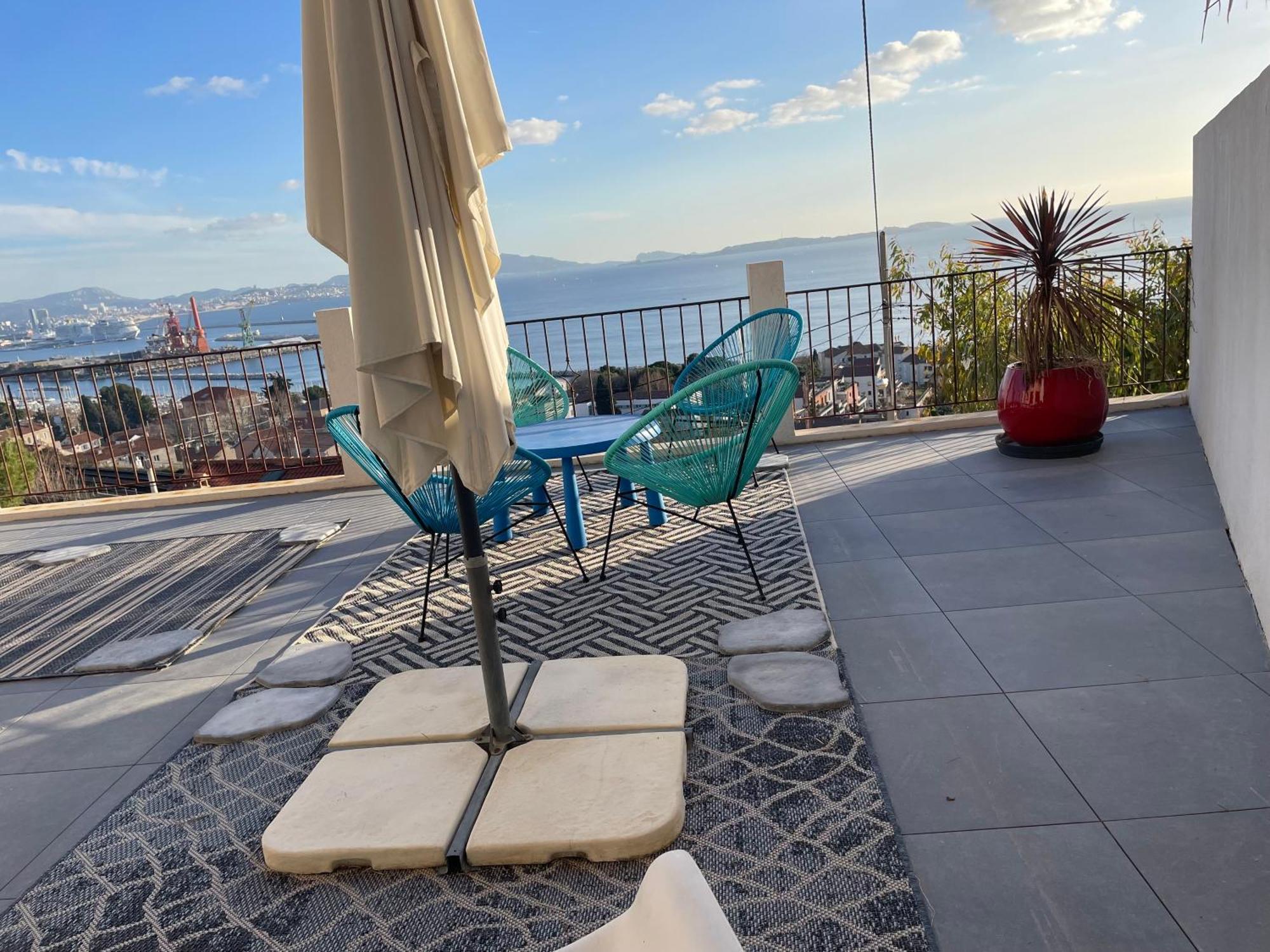 Superbe Terrasse Avec Vue Panoramique Sur La Mer Marseilles Exterior foto